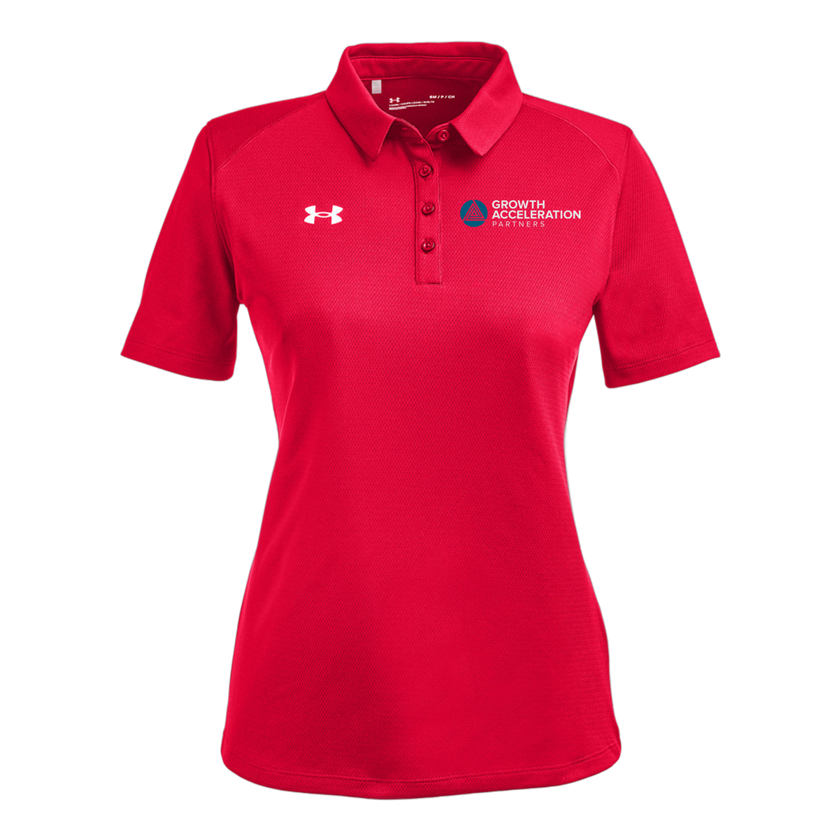 growthaccelerationpartners-under-armour-womens-tech-polo-embroidery-leftchest-1370431-red-flat-front