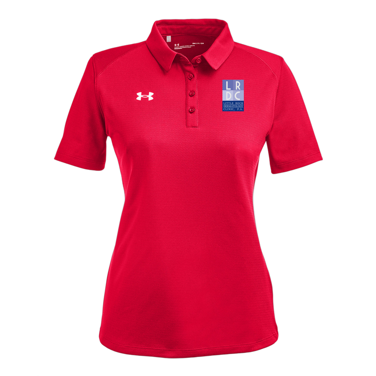 littlerockdermatology-under-armour-womens-tech-polo-embroidery-leftchest-1370431-red-flat-front