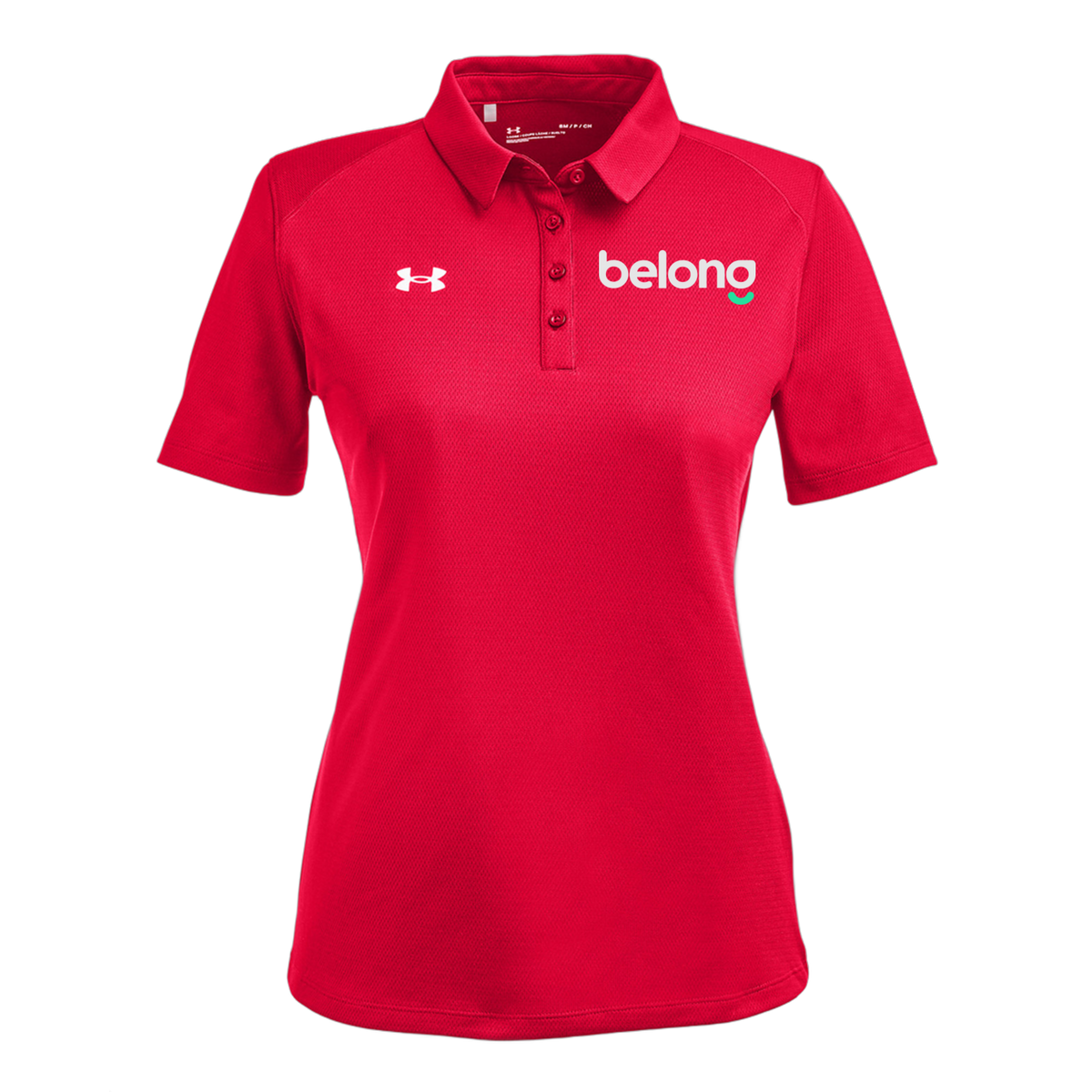 belonghome-under-armour-womens-tech-polo-embroidery-leftchest-1370431-red-flat-front