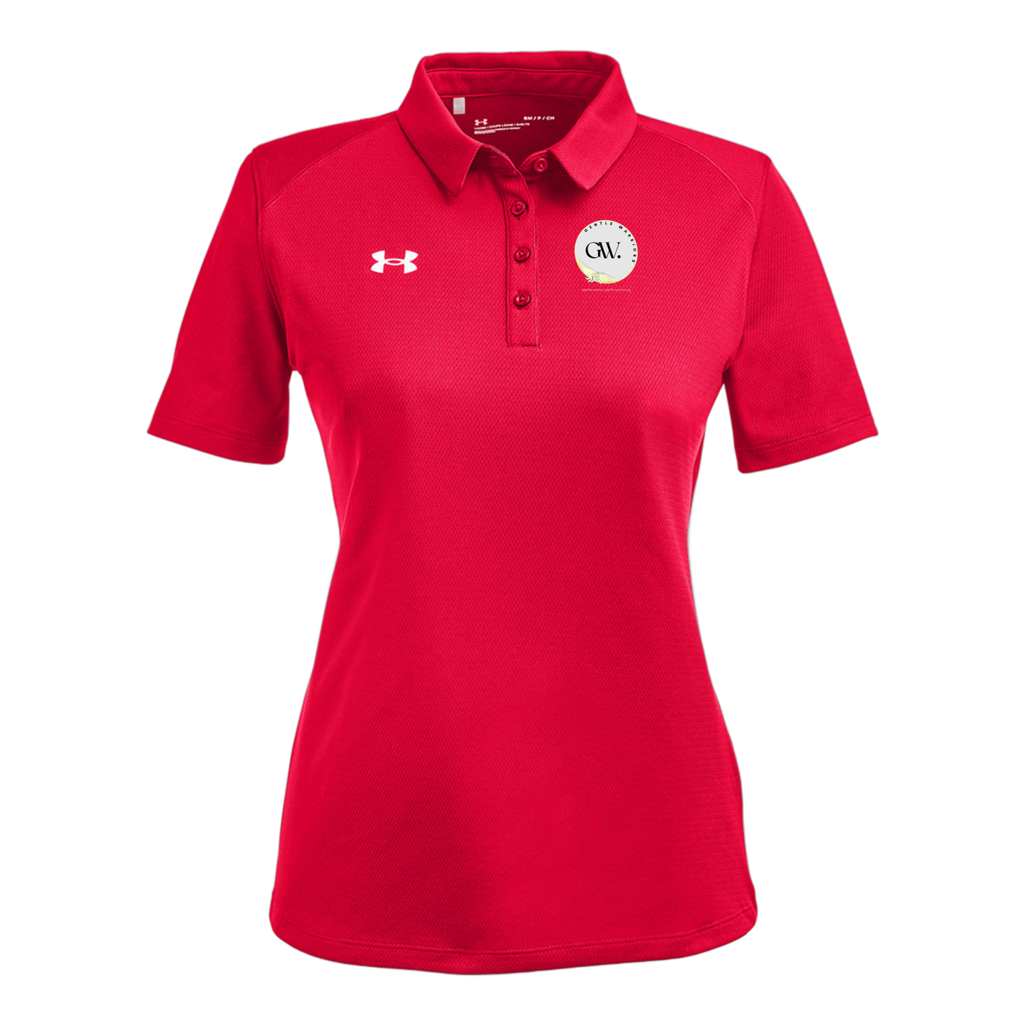 gentle-warriors-under-armour-womens-tech-polo-embroidery-leftchest-1370431-red-flat-front