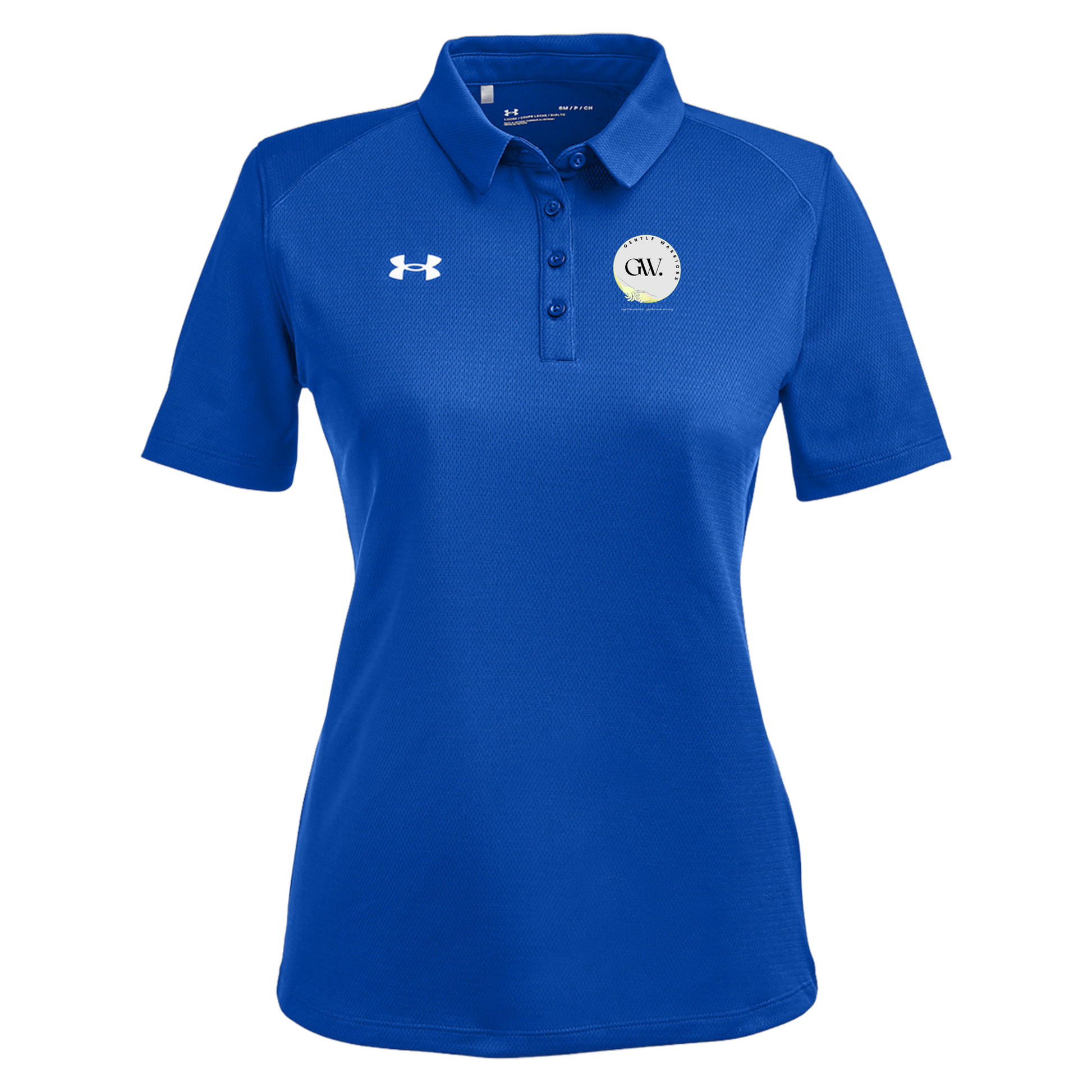 gentle-warriors-under-armour-womens-tech-polo-embroidery-leftchest-1370431-royal-flat-front