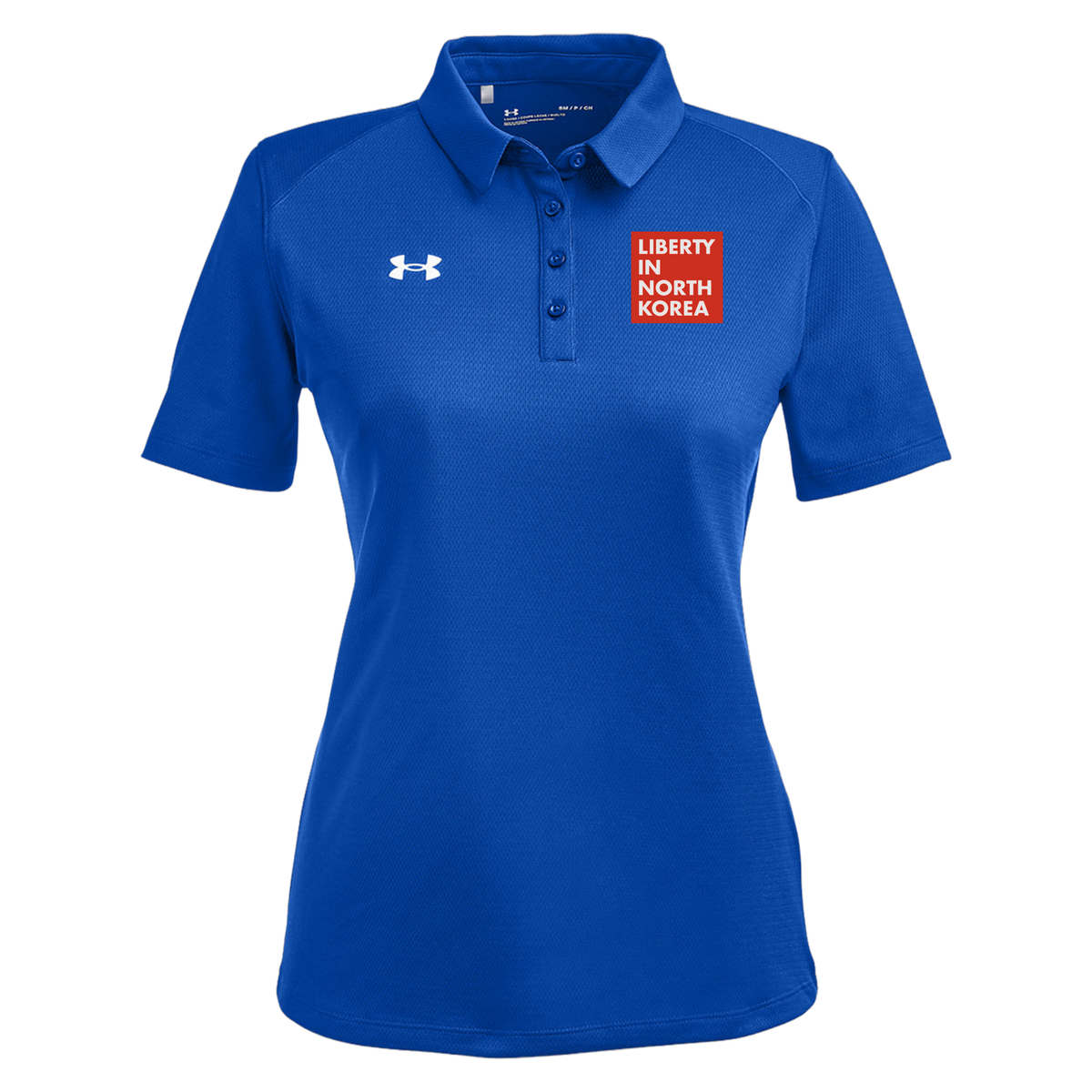 libertyinnorthkorea-under-armour-womens-tech-polo-embroidery-leftchest-1370431-royal-flat-front