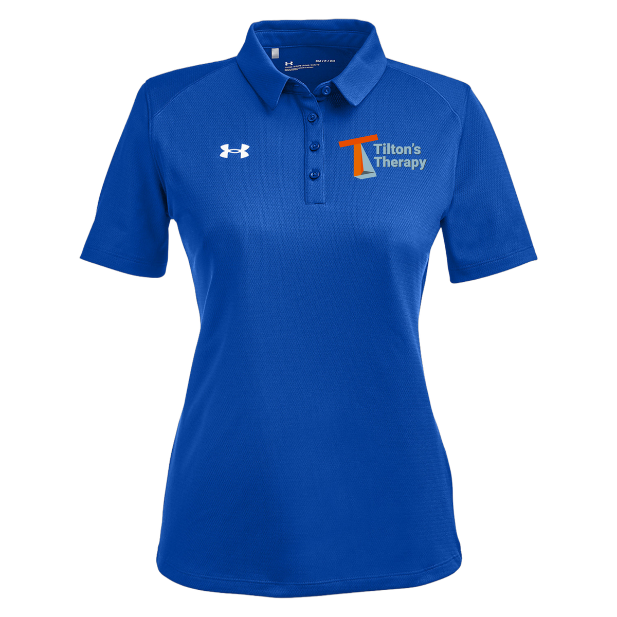 tiltonstherapy-under-armour-womens-tech-polo-embroidery-leftchest-1370431-royal-flat-front