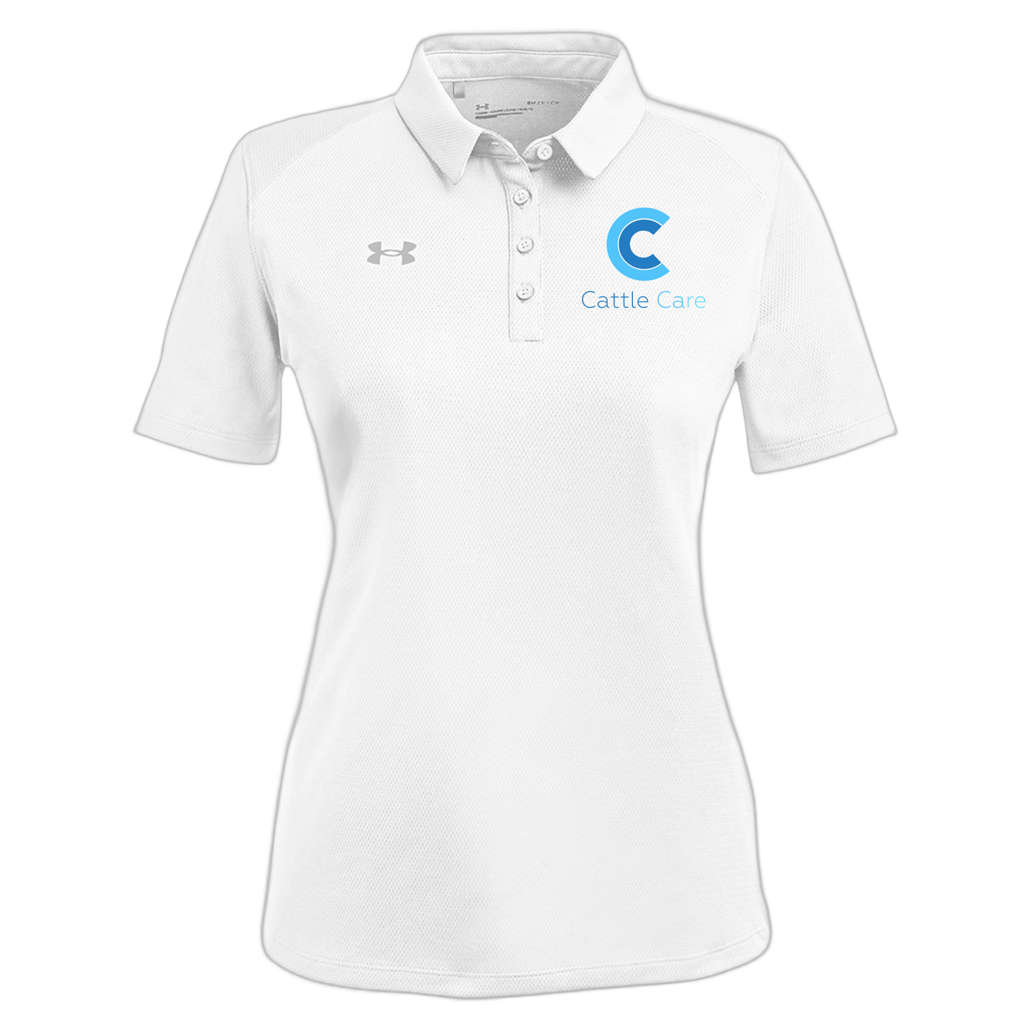 cattle-care-under-armour-womens-tech-polo-embroidery-leftchest-1370431-white-flat-front