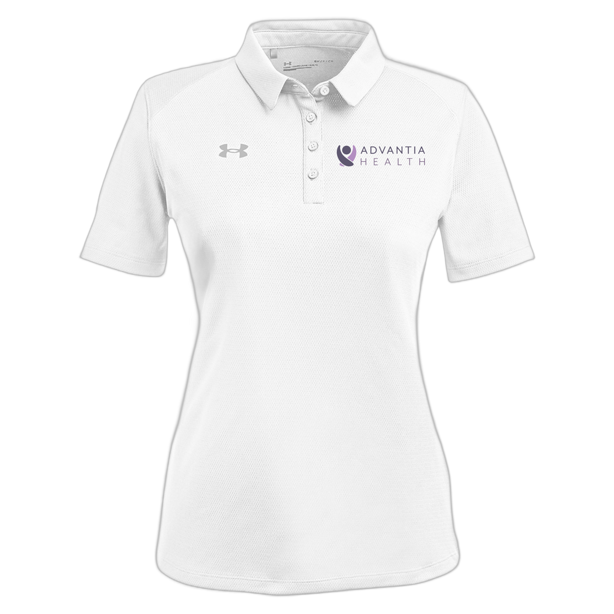 advantiahealth-under-armour-womens-tech-polo-embroidery-leftchest-1370431-white-flat-front