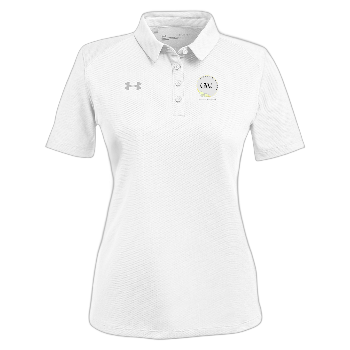gentle-warriors-under-armour-womens-tech-polo-embroidery-leftchest-1370431-white-flat-front