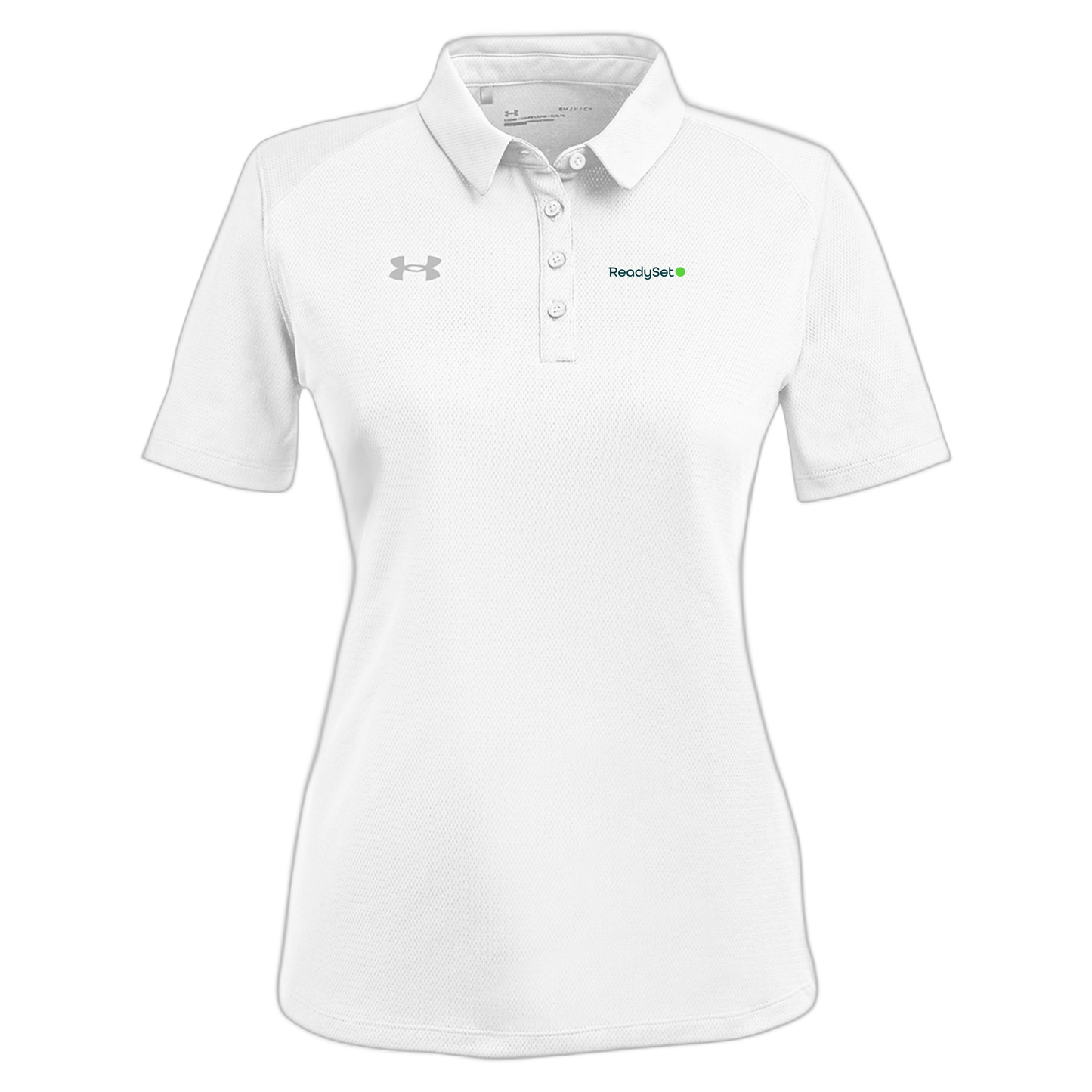 readysetsurgical-under-armour-womens-tech-polo-embroidery-leftchest-1370431-white-flat-front