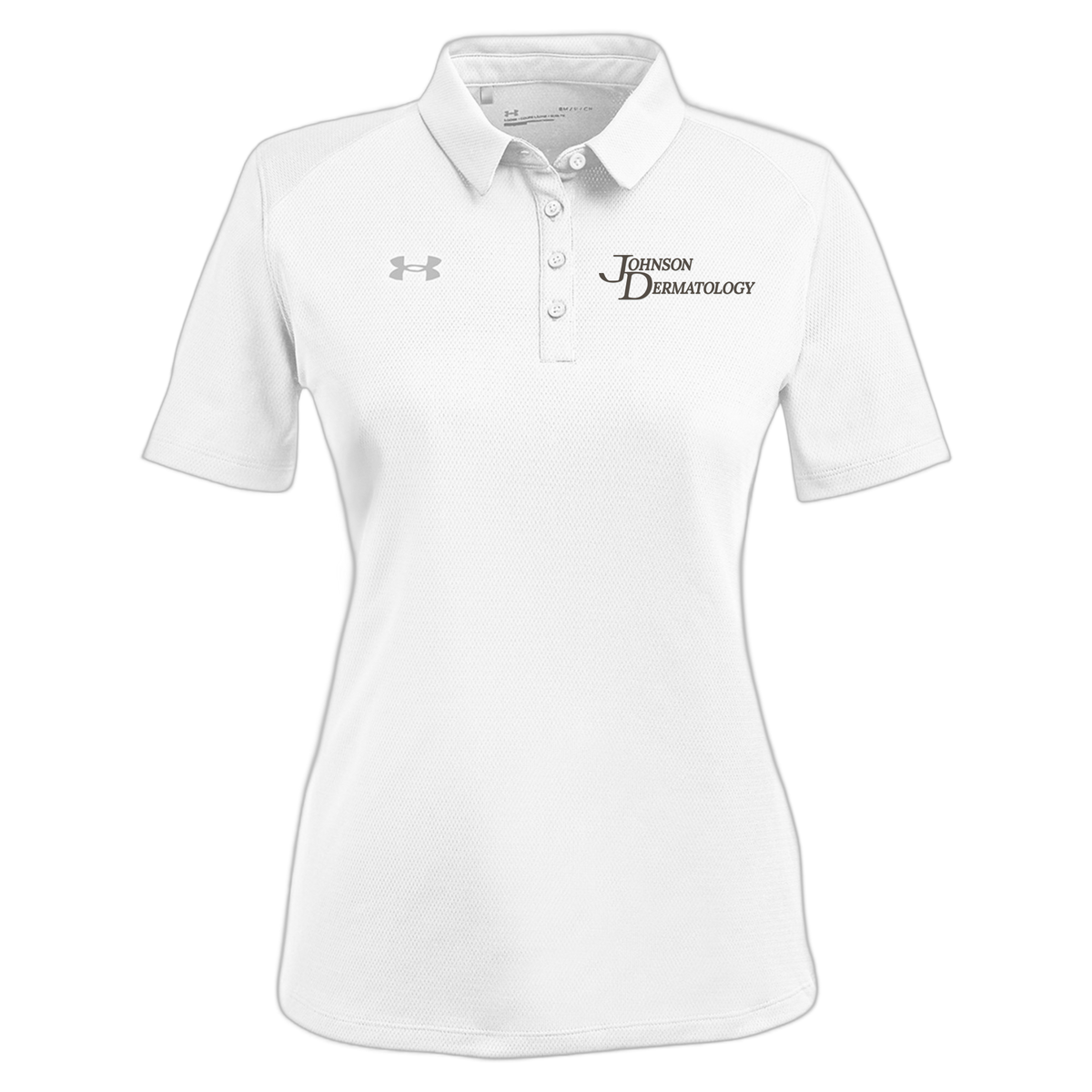 johnsondermatology-under-armour-womens-tech-polo-embroidery-leftchest-1370431-white-flat-front