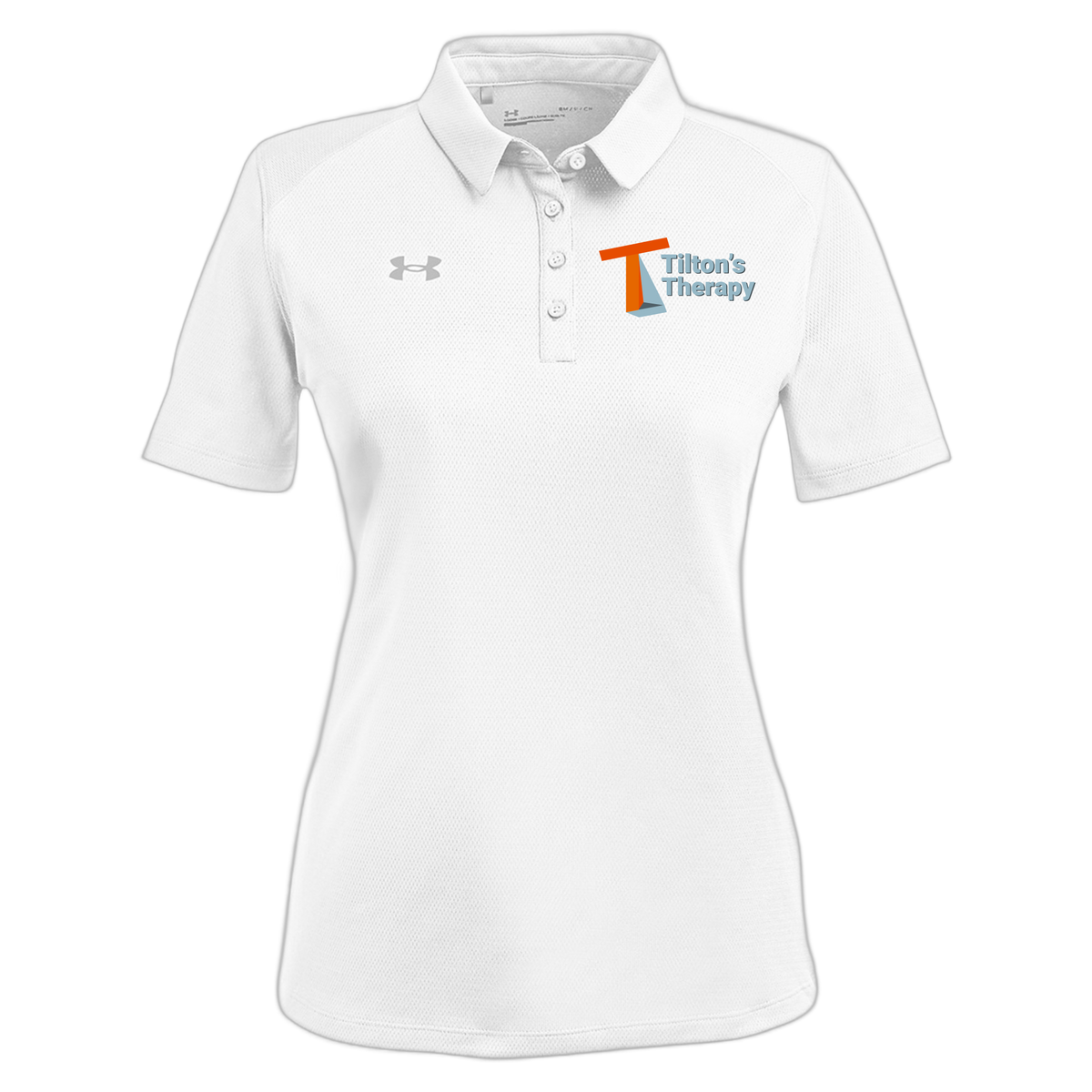 tiltonstherapy-under-armour-womens-tech-polo-embroidery-leftchest-1370431-white-flat-front