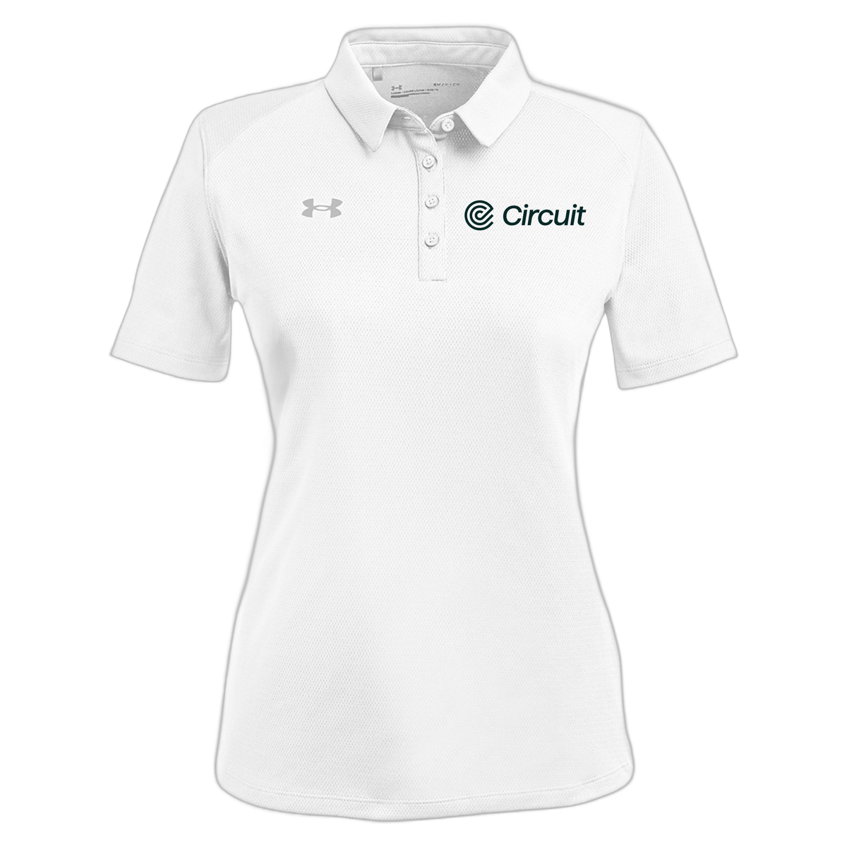 ridecircuit-under-armour-womens-tech-polo-embroidery-leftchest-1370431-white-flat-front