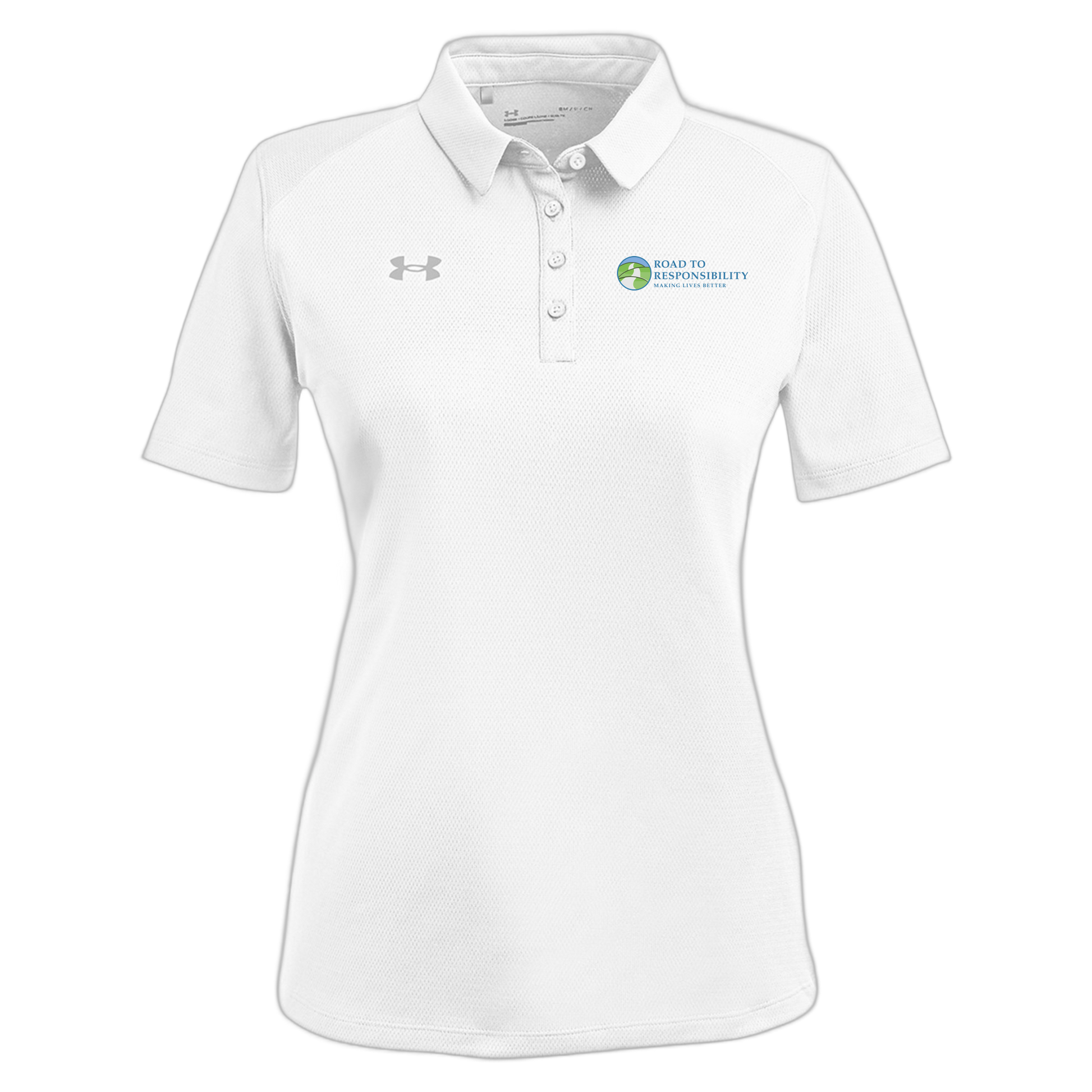 roadtoresponsibility-under-armour-womens-tech-polo-embroidery-leftchest-1370431-white-flat-front