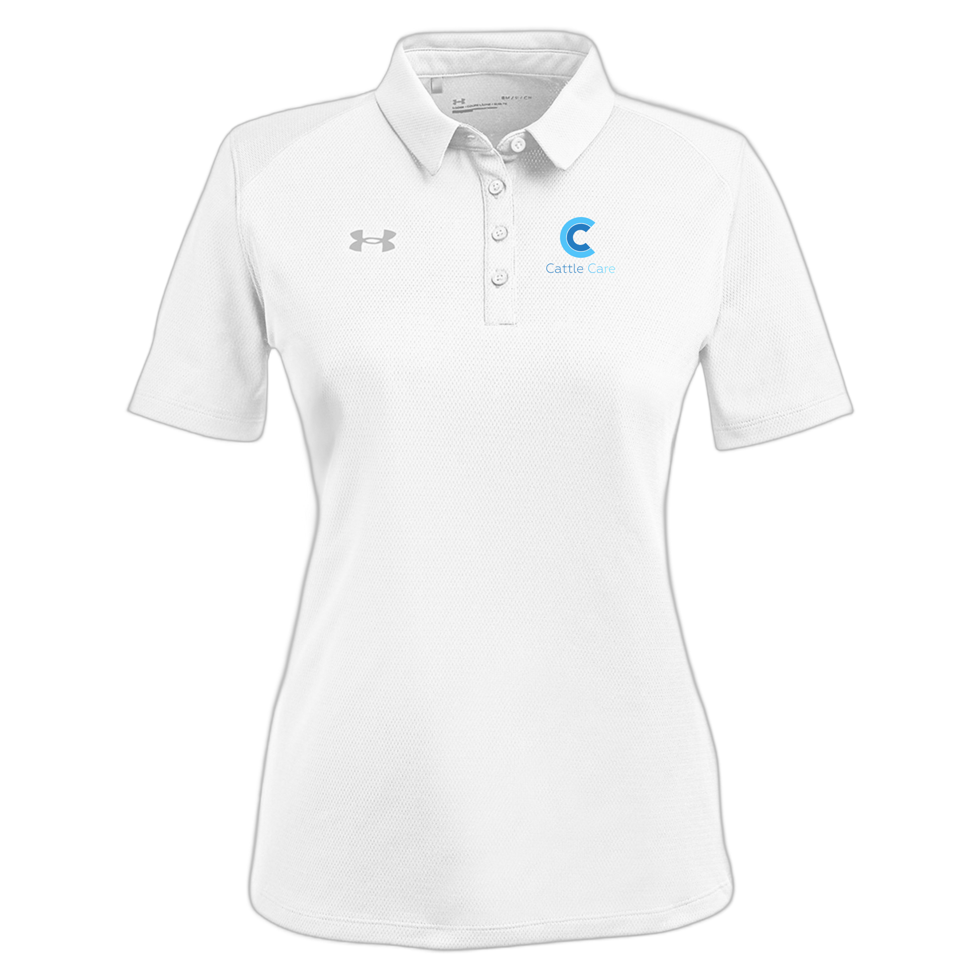 cattle-care-under-armour-womens-tech-polo-embroidery-leftchest-1370431-white-flat-front
