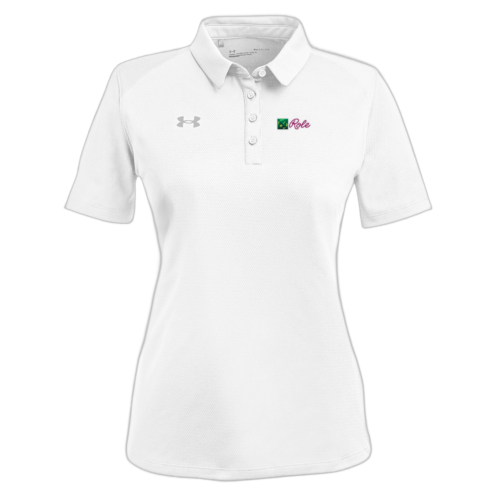 cinemarole-under-armour-womens-tech-polo-embroidery-leftchest-1370431-white-flat-front