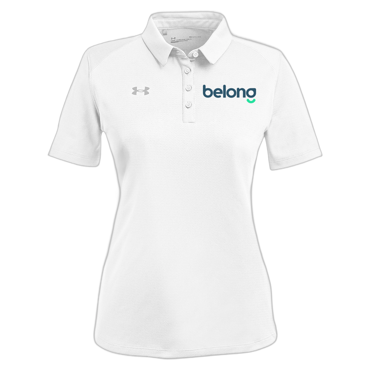 belonghome-under-armour-womens-tech-polo-embroidery-leftchest-1370431-white-flat-front