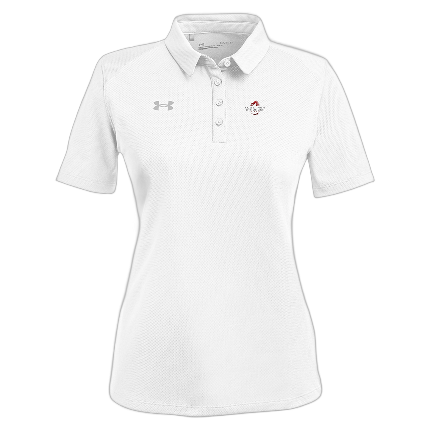 togetherstrongerfitness-under-armour-womens-tech-polo-embroidery-leftchest-1370431-white-flat-front