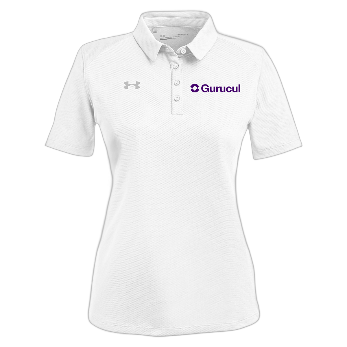 gurucul-under-armour-womens-tech-polo-embroidery-leftchest-1370431-white-flat-front