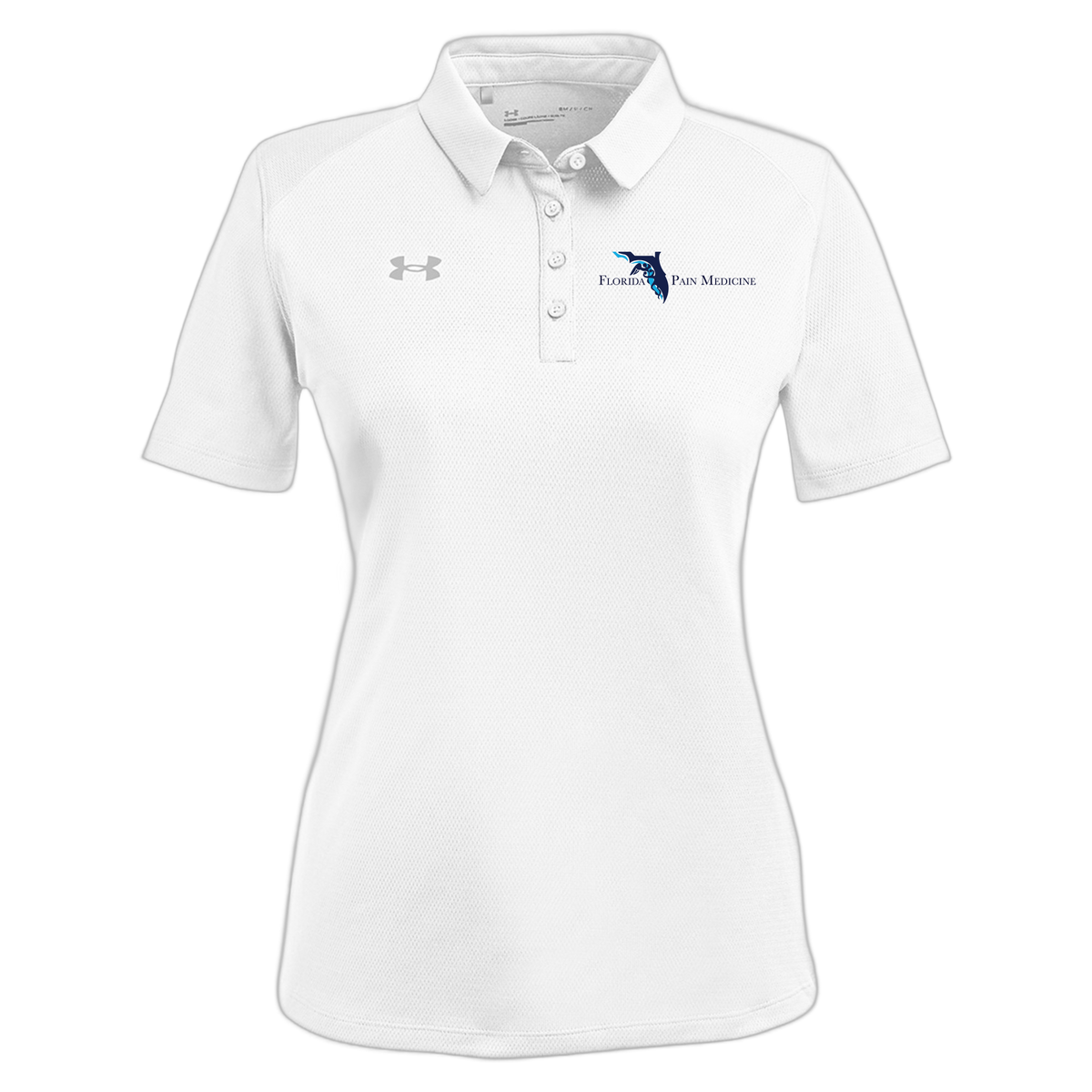 floridapainmedicine-under-armour-womens-tech-polo-embroidery-leftchest-1370431-white-flat-front