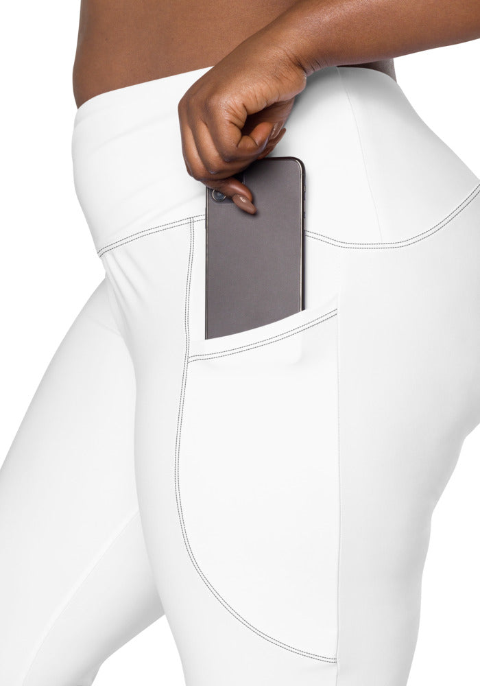 All-Over Print Crossover Leggings with Pockets