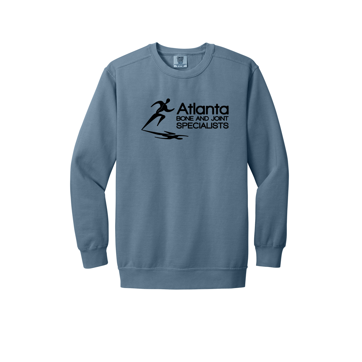 atlantaboneandjoint-premium-clinic-comfort-crewneck-dtf-front-1566-bluejean-flat-front
