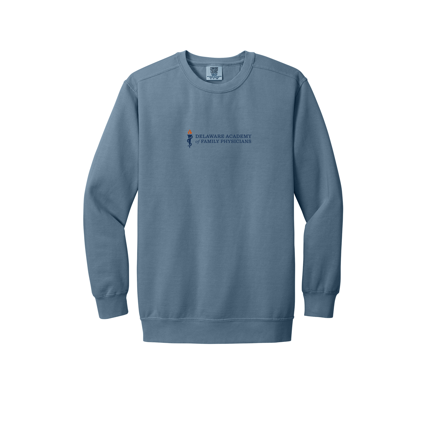 delfamdoc-premium-clinic-comfort-crewneck-dtf-front-1566-bluejean-flat-front
