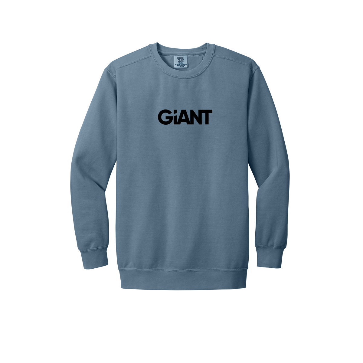 giantworldwide-premium-comfort-crewneck-dtf-front-1566-bluejean-flat-front