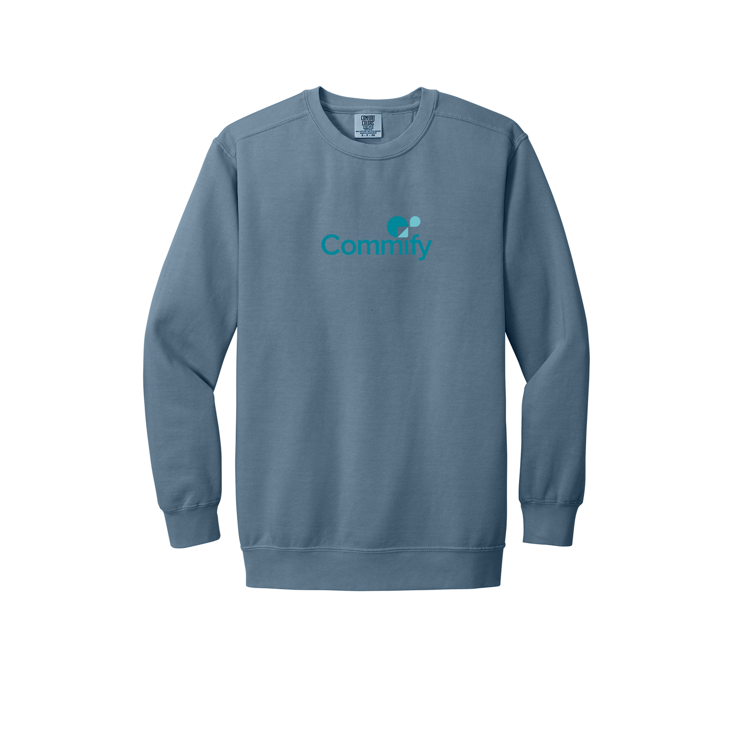 commify-premium-comfort-crewneck-dtf-front-1566-bluejean-flat-front