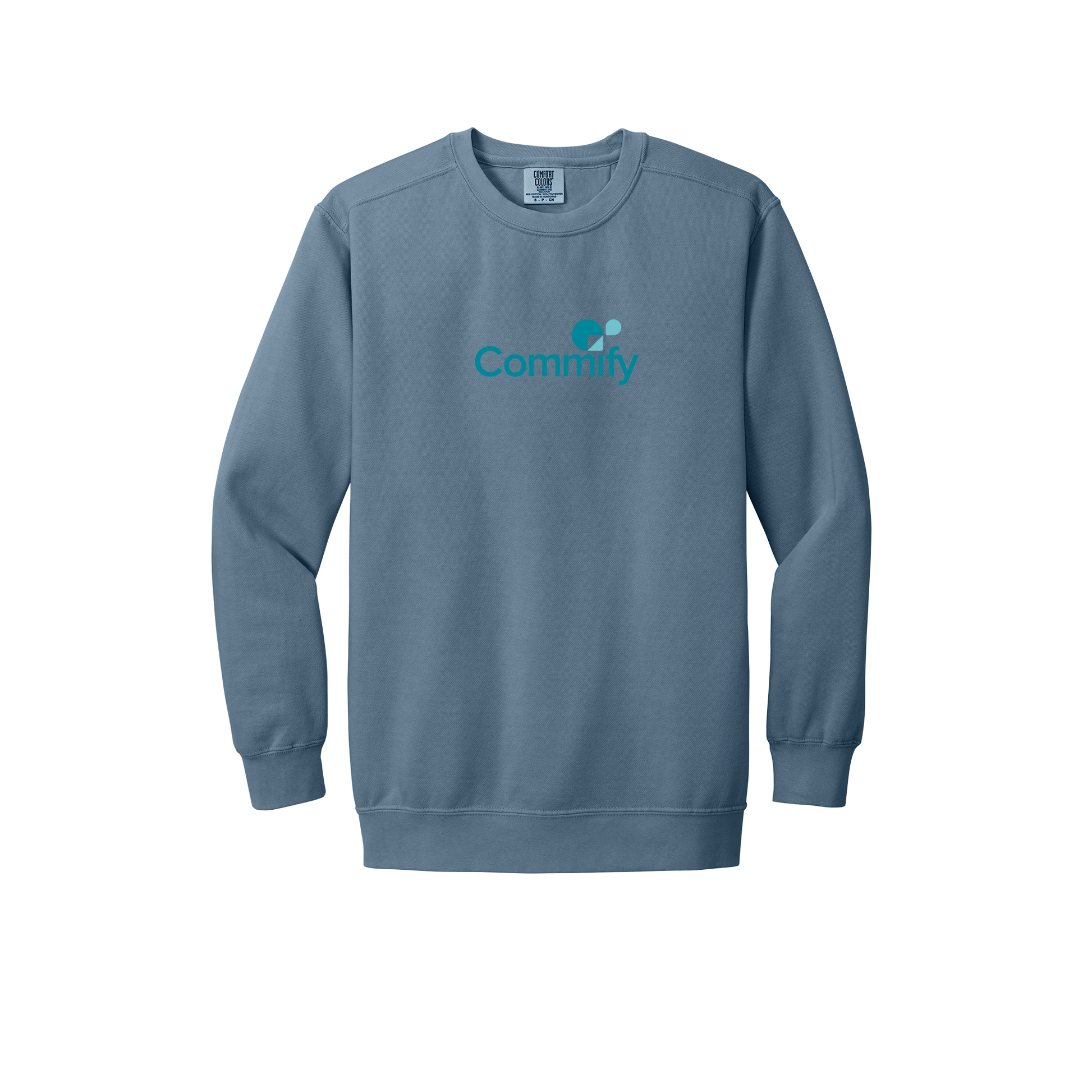 commify-premium-comfort-crewneck-dtf-front-1566-bluejean-flat-front