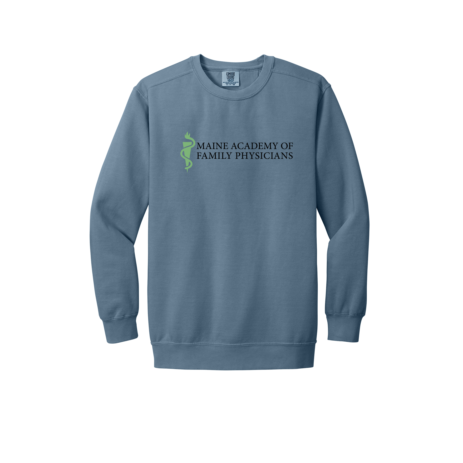 maineafp-premium-clinic-comfort-crewneck-dtf-front-1566-bluejean-flat-front