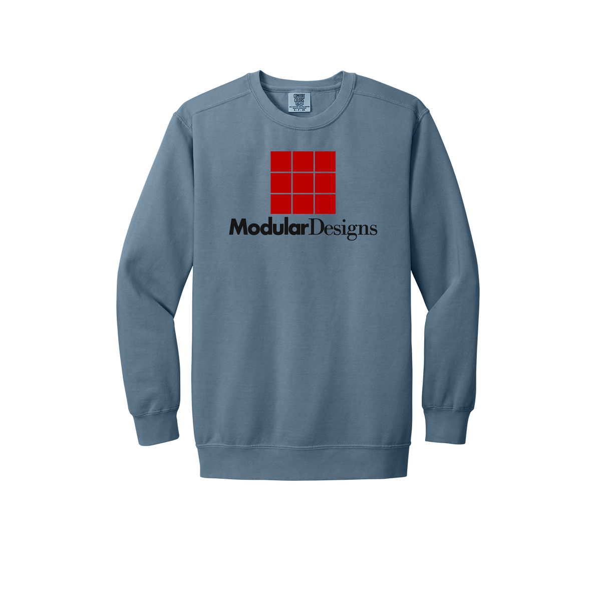 modulardesignsflooring-premium-comfort-crewneck-dtf-front-1566-bluejean-flat-front
