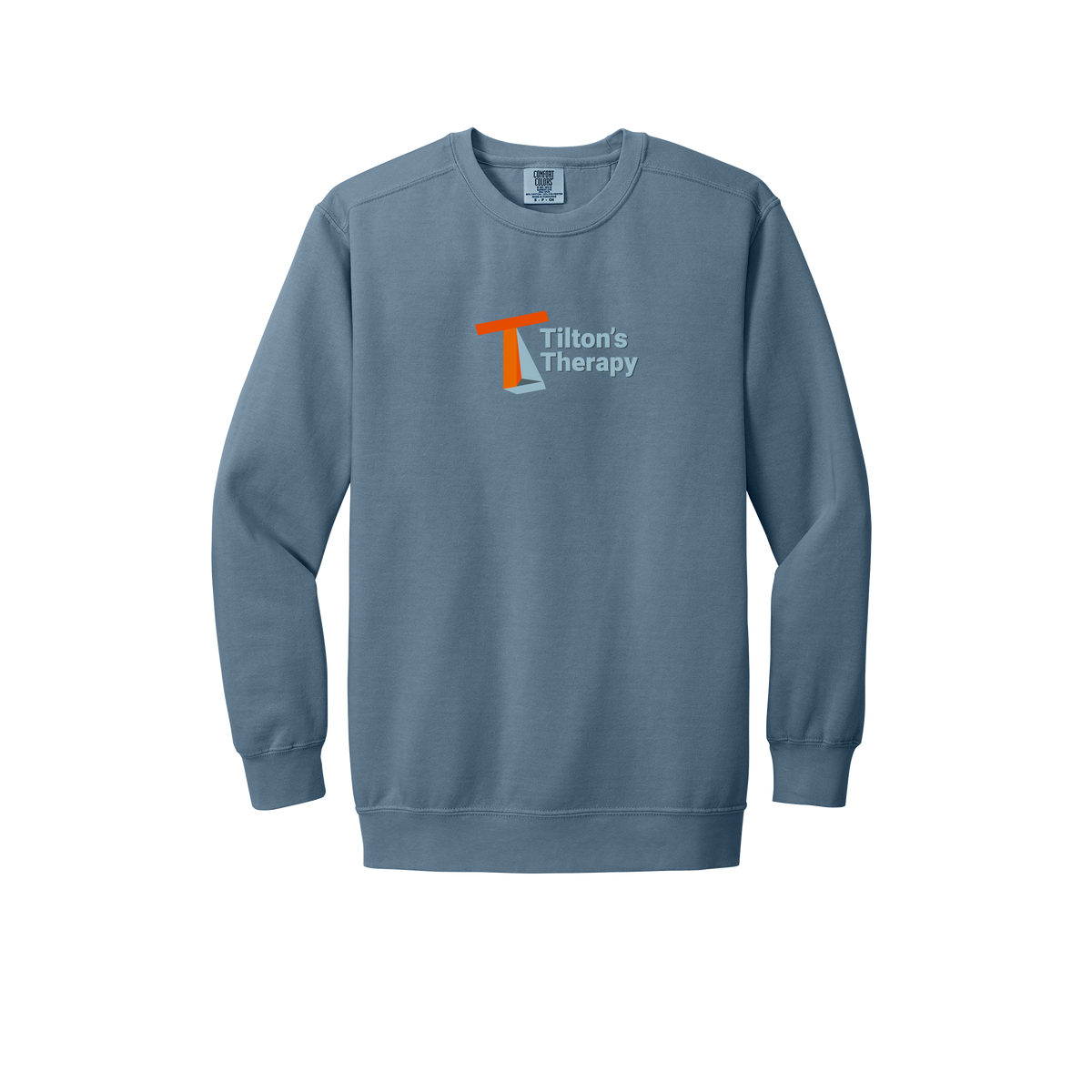 tiltonstherapy-premium-comfort-crewneck-dtf-front-1566-bluejean-flat-front