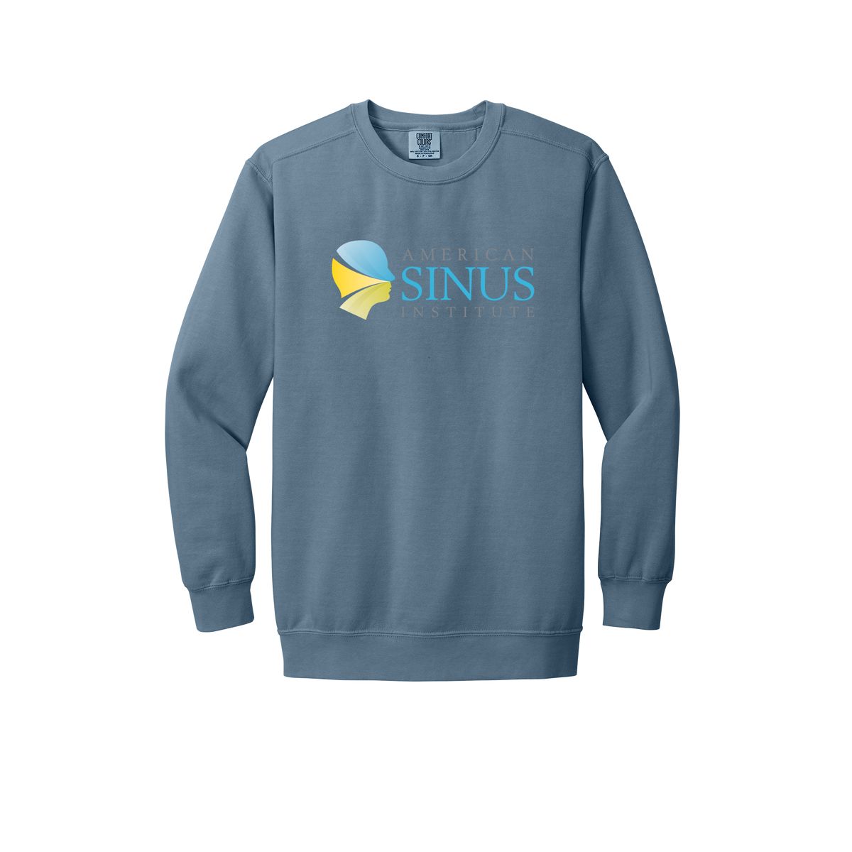 americansinus-premium-clinic-comfort-crewneck-dtf-front-1566-bluejean-flat-front