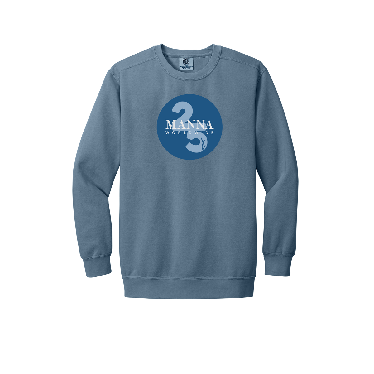 mannaworldwide-premium-comfort-crewneck-dtf-front-1566-bluejean-flat-front