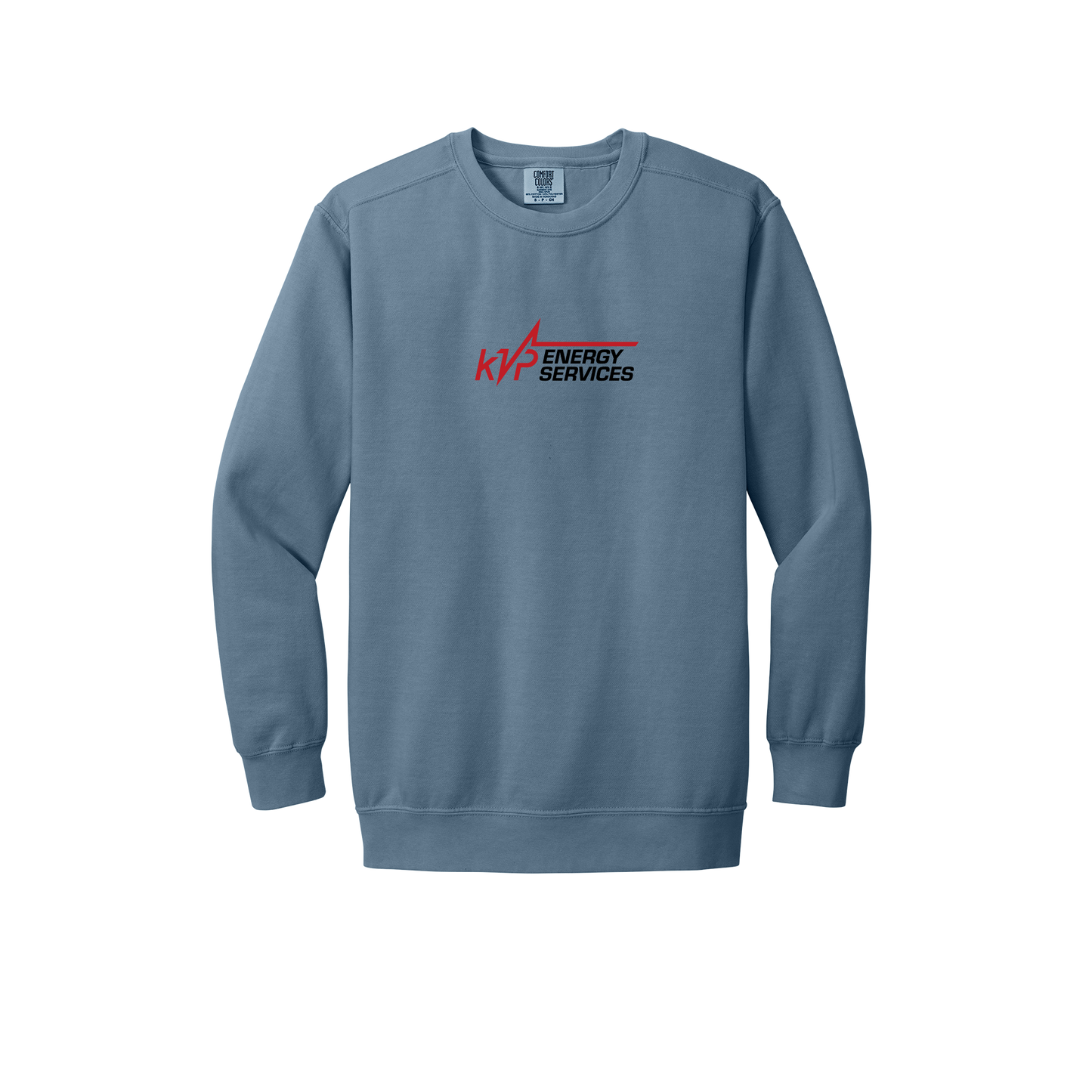kvpenergy-premium-comfort-crewneck-dtf-front-1566-bluejean-flat-front