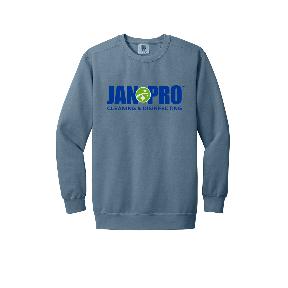 jan-pro-premium-comfort-crewneck-dtf-front-1566-bluejean-flat-front