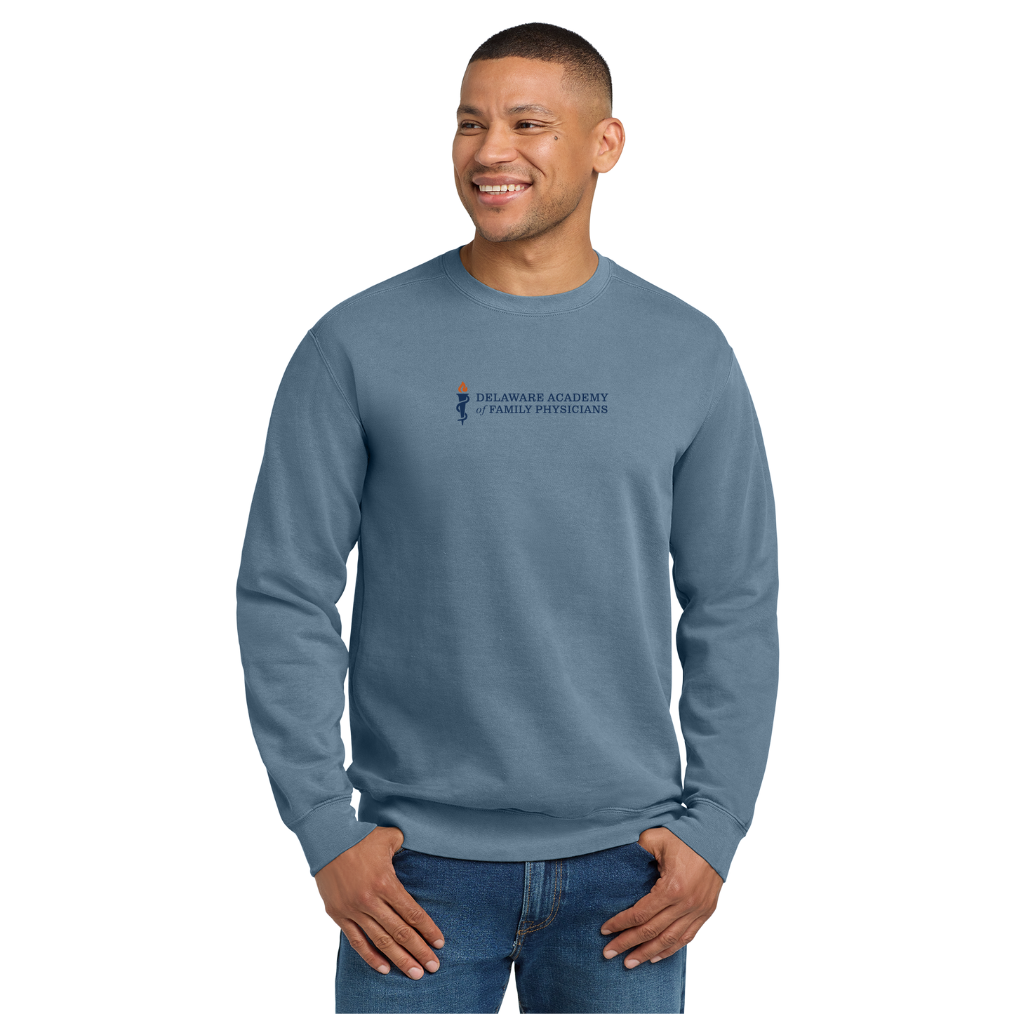 delfamdoc-premium-clinic-comfort-crewneck-primary-mockup