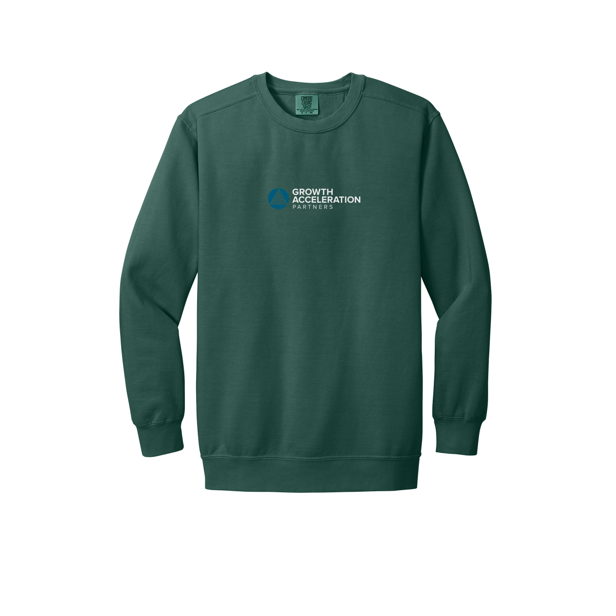 growthaccelerationpartners-premium-comfort-crewneck-dtf-front-1566-bluespruce-flat-front
