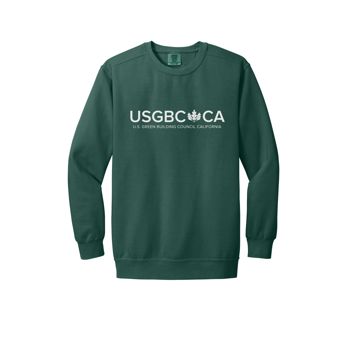 usgbc-ca-premium-comfort-crewneck-dtf-front-1566-bluespruce-flat-front