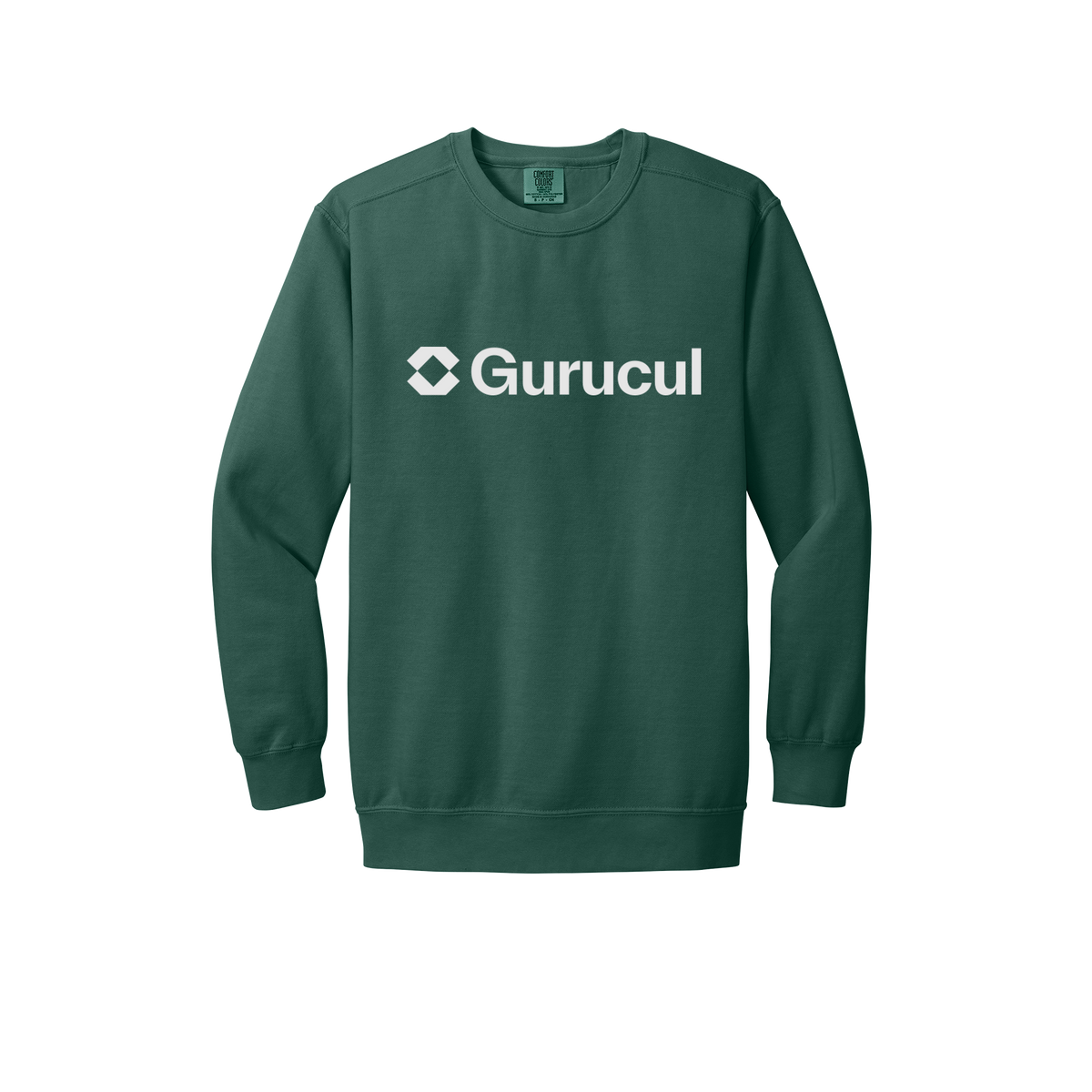 gurucul-premium-comfort-crewneck-dtf-front-1566-bluespruce-flat-front