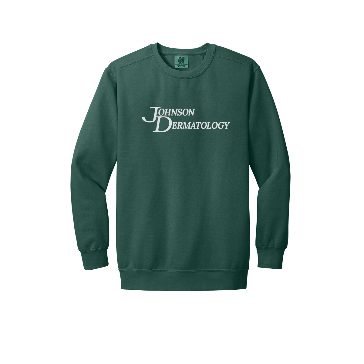 johnsondermatology-premium-clinic-comfort-crewneck-dtf-front-1566-bluespruce-flat-front