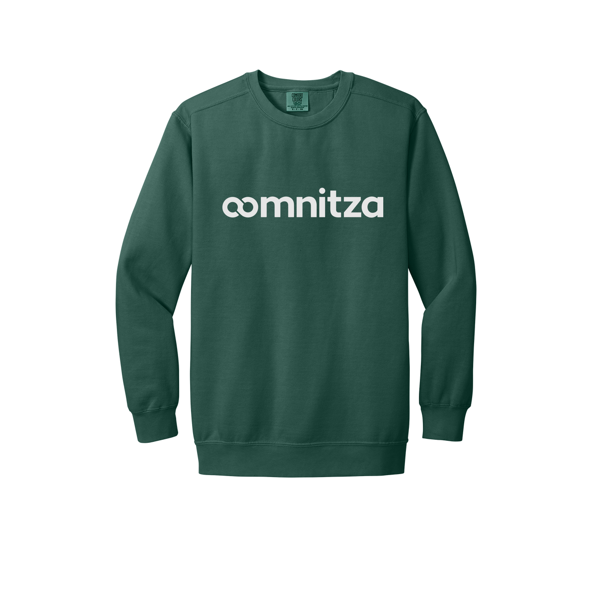 oomnitza-premium-comfort-crewneck-dtf-front-1566-bluespruce-flat-front