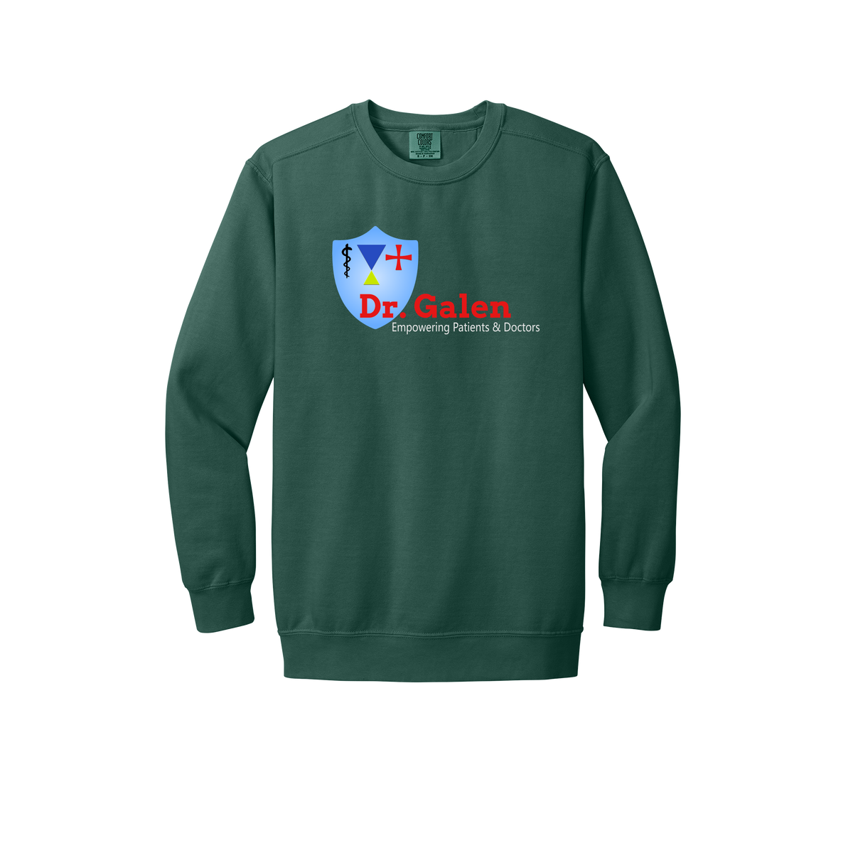 drgalen-premium-clinic-comfort-crewneck-dtf-front-1566-bluespruce-flat-front