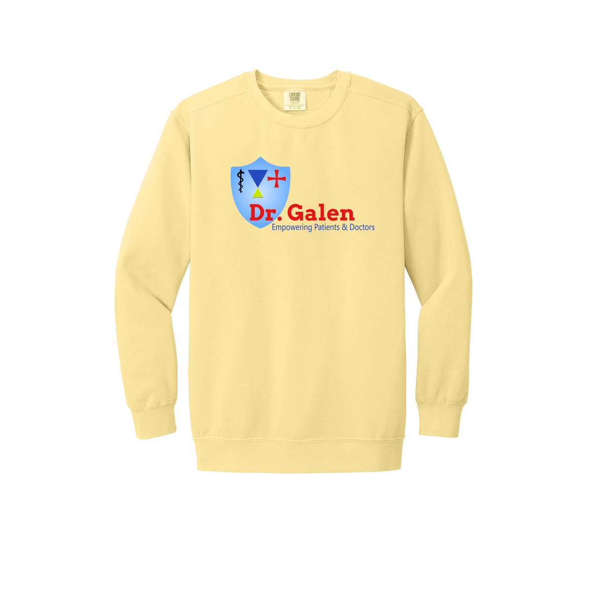 drgalen-premium-clinic-comfort-crewneck-dtf-front-1566-butter-flat-front
