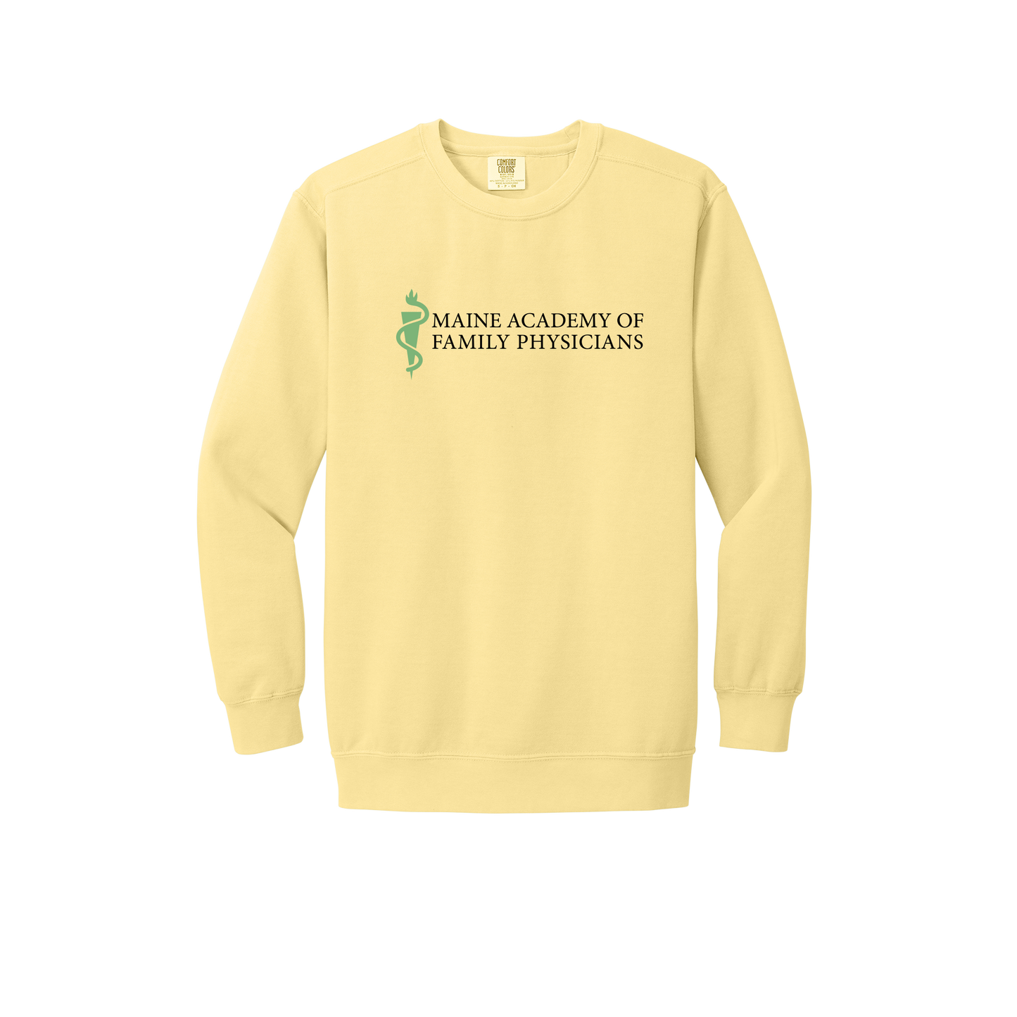 maineafp-premium-clinic-comfort-crewneck-dtf-front-1566-butter-flat-front