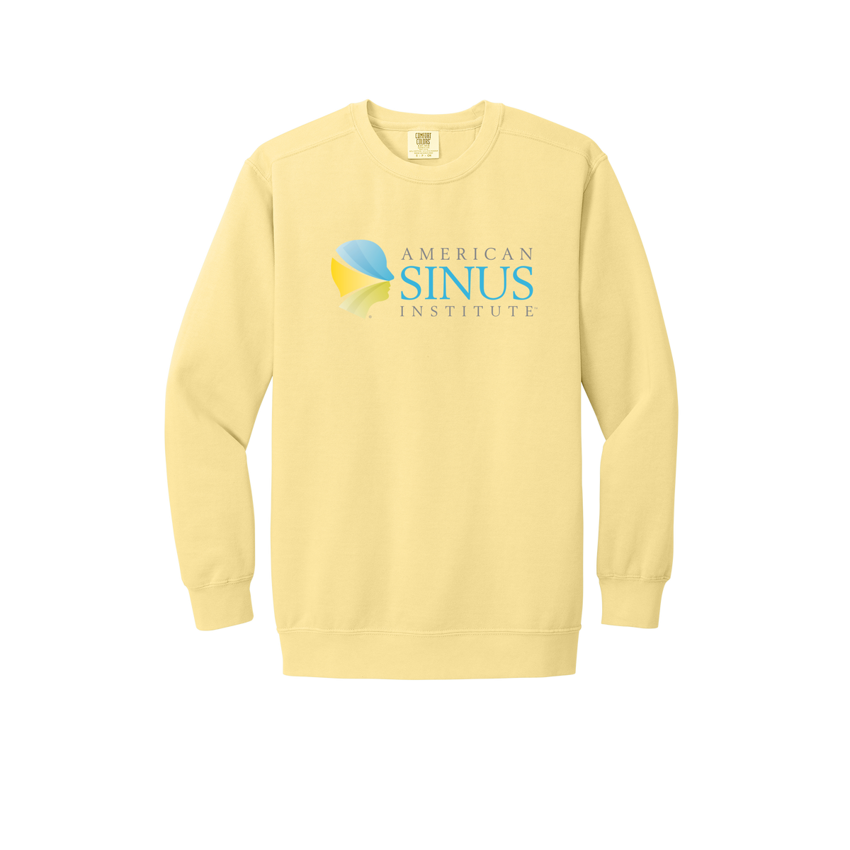 americansinus-premium-clinic-comfort-crewneck-dtf-front-1566-butter-flat-front