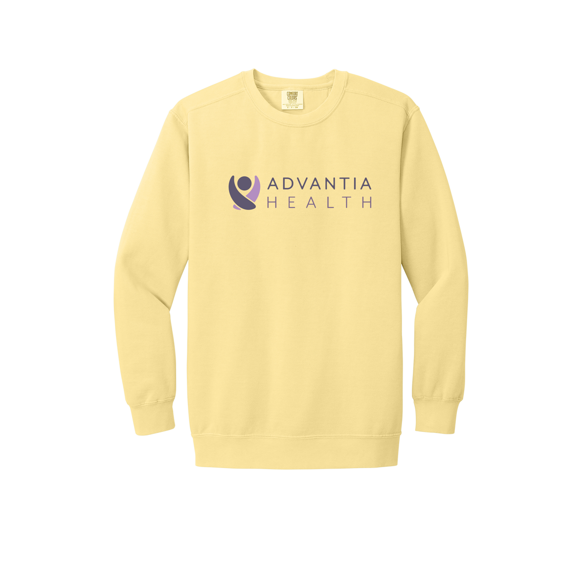 advantiahealth-premium-clinic-comfort-crewneck-dtf-front-1566-butter-flat-front