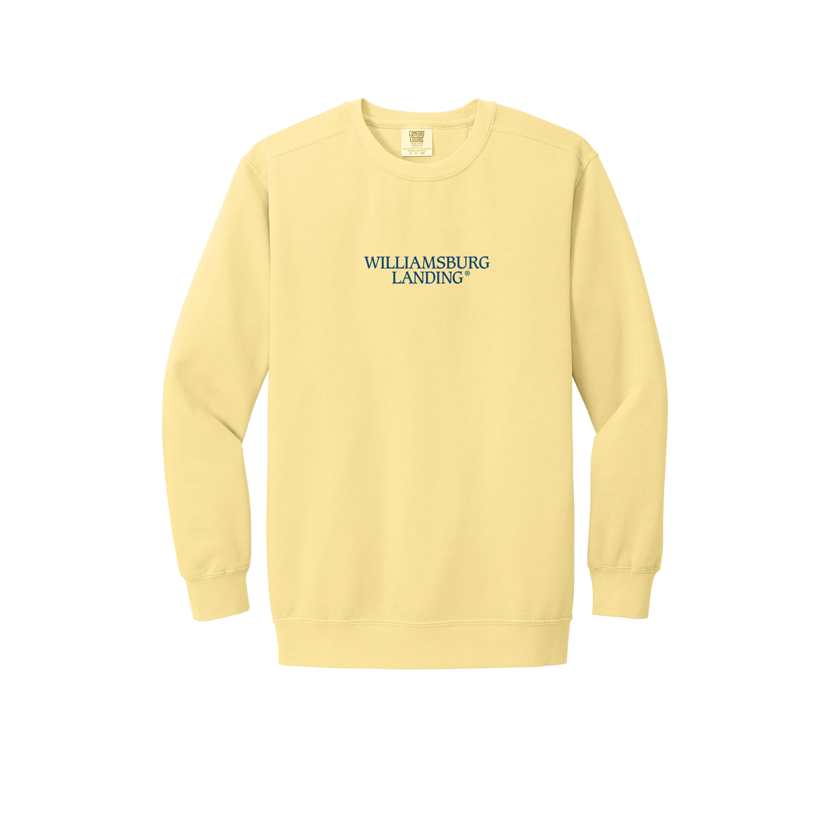 williamsburglanding-premium-comfort-crewneck-dtf-front-1566-butter-flat-front
