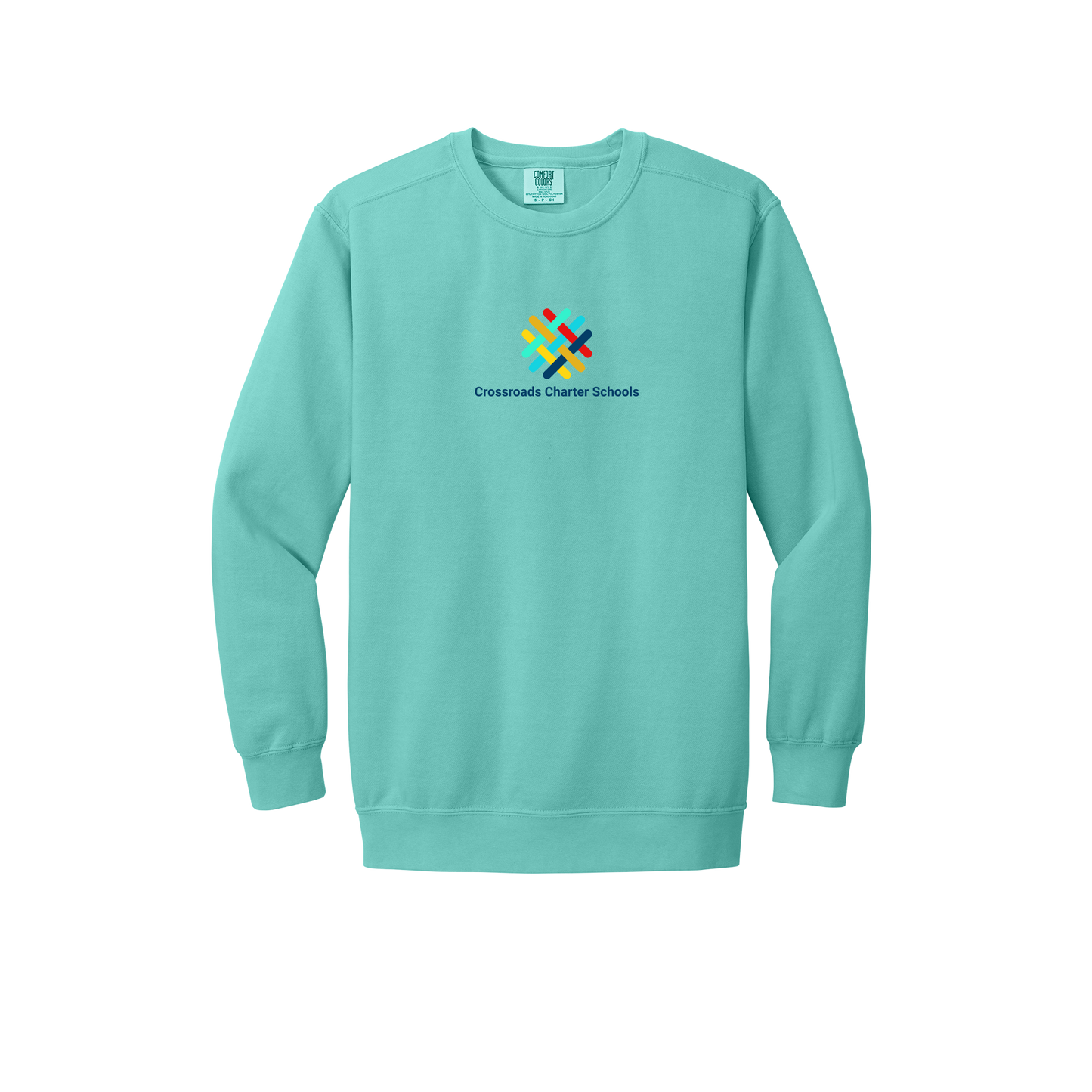 crossroadsschoolskc-premium-comfort-crewneck-dtf-front-1566-chalkymint-flat-front