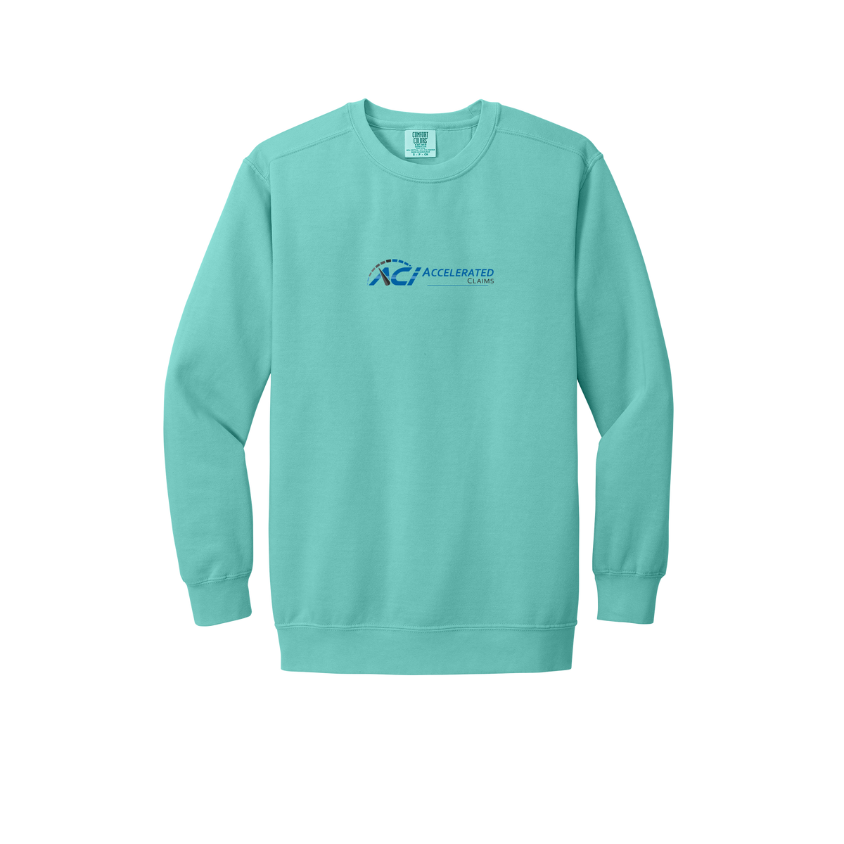 accelclaims-premium-comfort-crewneck-dtf-front-1566-chalkymint-flat-front