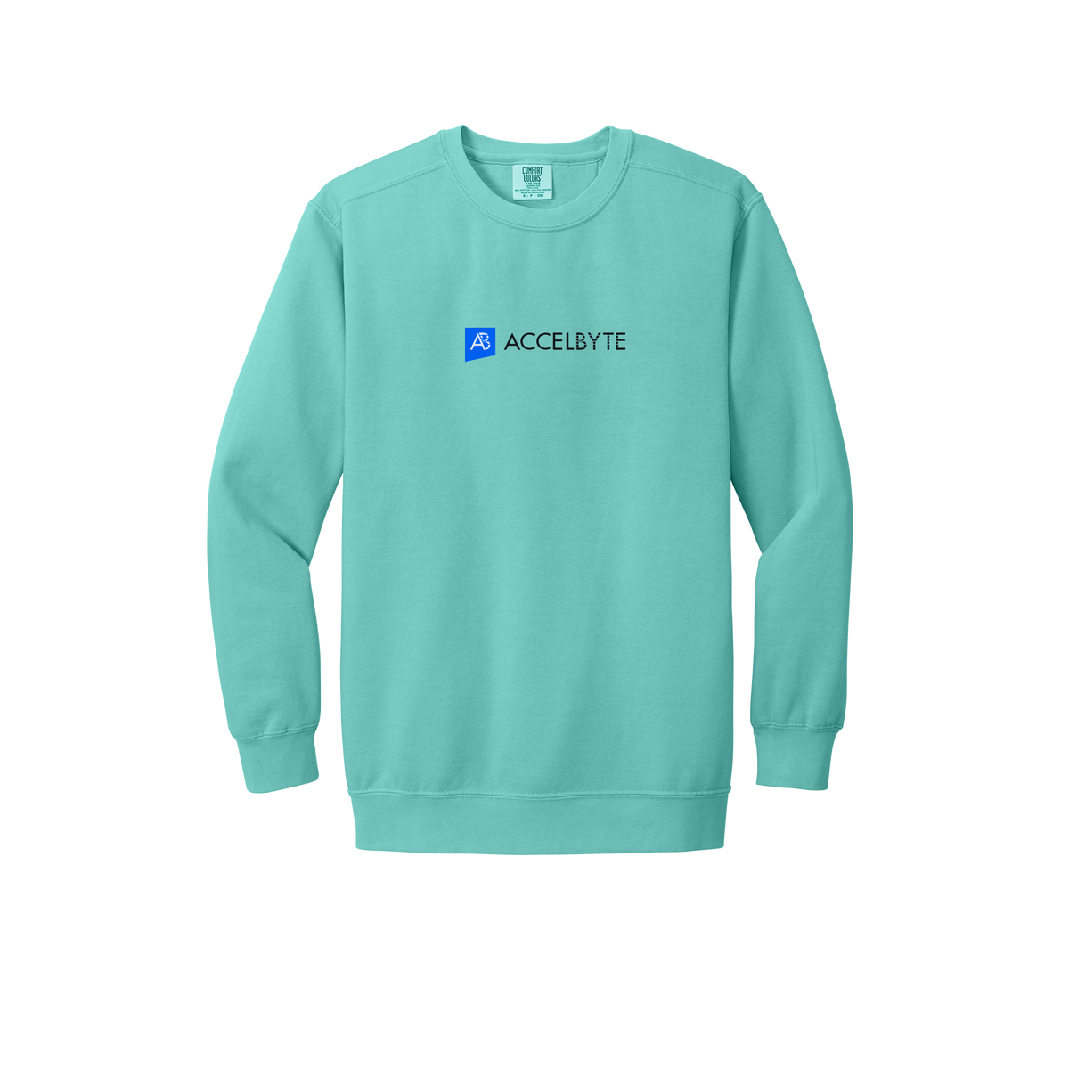 accelbyte-premium-comfort-crewneck-dtf-front-1566-chalkymint-flat-front