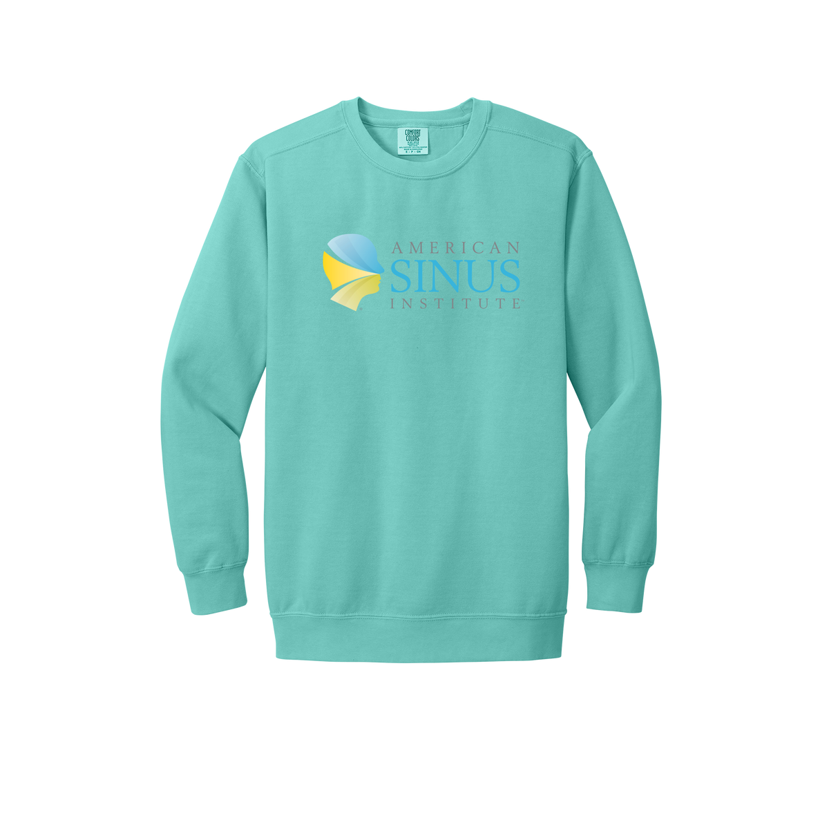 americansinus-premium-clinic-comfort-crewneck-dtf-front-1566-chalkymint-flat-front